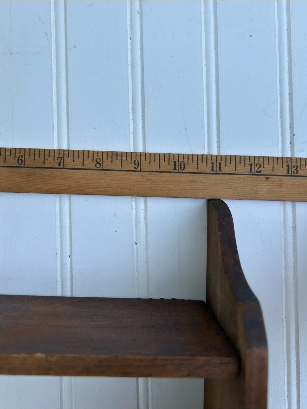 Vintage Shelf Wooden Wall Display Brown Gallery Wall Cottagecore Decor 11x12.5